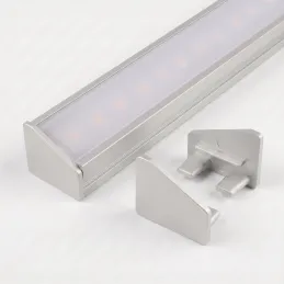 Lot de 2 embouts pour profilé LED d’angle ZARIA – sans trou / Gris