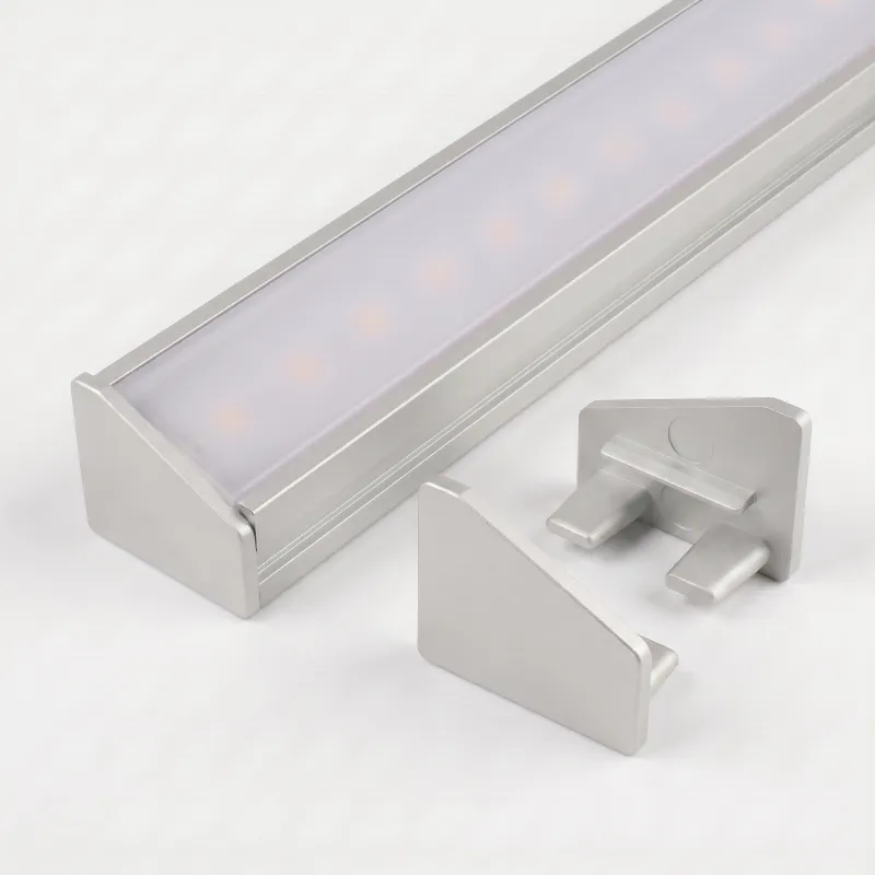 Lot de 2 embouts pour profilé LED d’angle ZARIA – sans trou / Gris