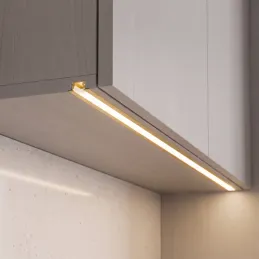Profilé aluminium à encastrer ZARIA pour éclairage LED avec diffuseur opale / Doré