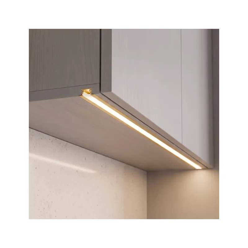 Profilé aluminium à encastrer ZARIA pour éclairage LED avec diffuseur opale / Doré