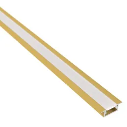 Profilé aluminium à encastrer ZARIA pour éclairage LED avec diffuseur opale / Doré