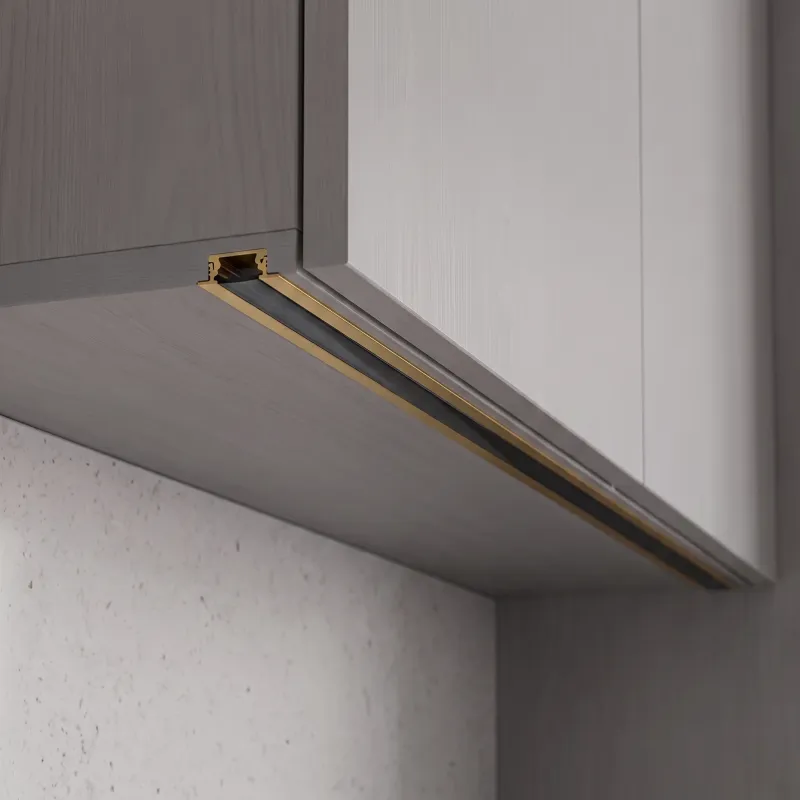 Profilé en aluminium à encastrer ZARIA pour éclairage LED avec diffuseur noir / Doré