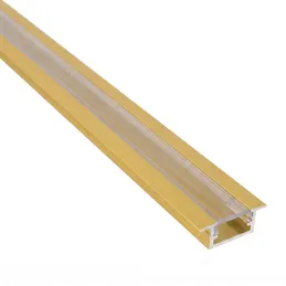 Profilé en aluminium à encastrer ZARIA pour éclairage LED avec diffuseur transparent / Doré