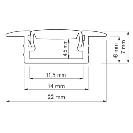 Profilé en aluminium à encastrer ZARIA pour éclairage LED avec diffuseur transparent / Doré