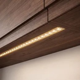 Profilé en aluminium à encastrer ZARIA pour éclairage LED avec diffuseur transparent / Doré
