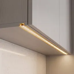 Profilé en aluminium à encastrer ZARIA pour éclairage LED avec diffuseur transparent / Doré