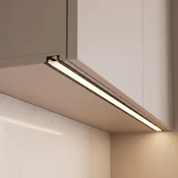 Profilé encastrable en aluminium ZARIA pour éclairage LED avec diffuseur opale / Noir mat