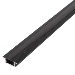 Profilé LED encastrable en aluminium ZARIA avec diffuseur noir / Noir mat