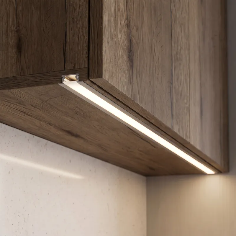 Profilé en aluminium à encastrer ZARIA pour éclairage LED avec cache dépoli / Aluminium