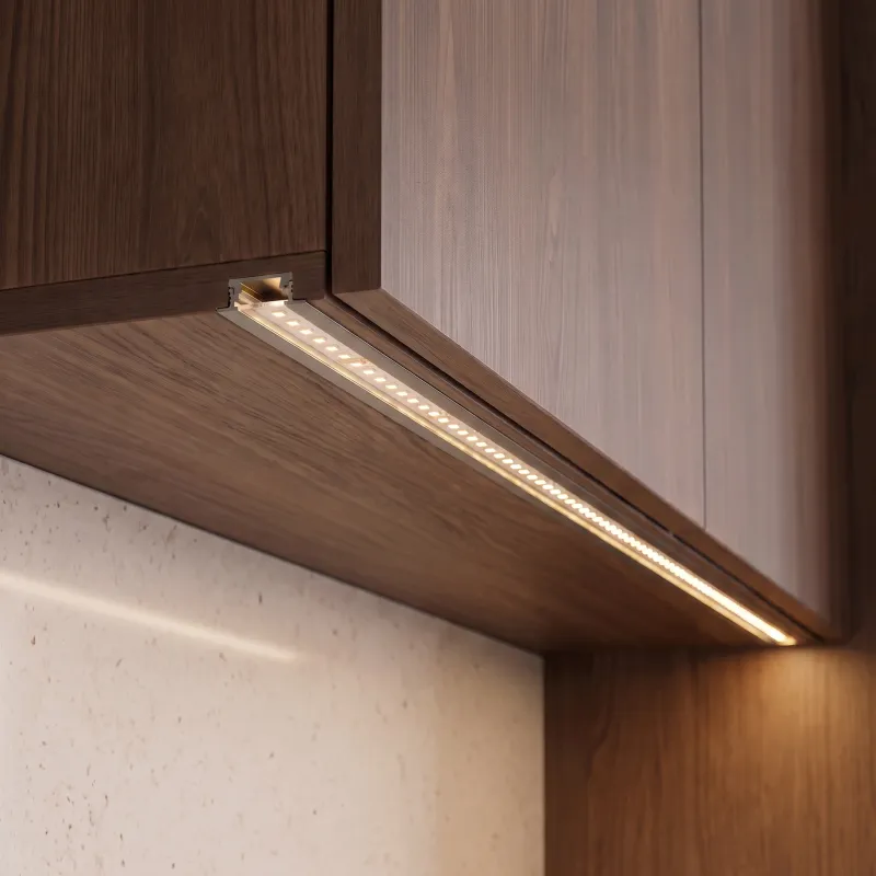 Profilé en aluminium encastrable ZARIA pour éclairage LED avec diffuseur transparent / Aluminium