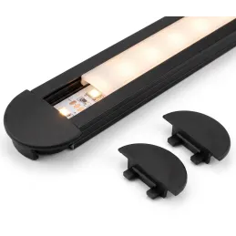 Lot de 2 embouts pour profilé encastrable ZARIA / Noir mat