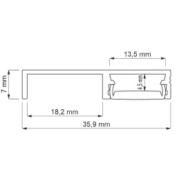 Profilé en aluminium pour éclairage LED de plinthe ARIANA avec diffuseur dépoli / Noir mat