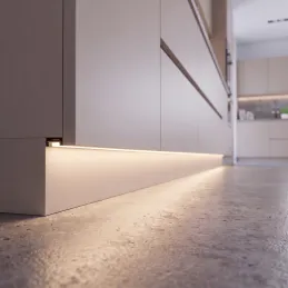 Profilé en aluminium pour éclairage LED de plinthe ARIANA avec diffuseur dépoli / Noir mat