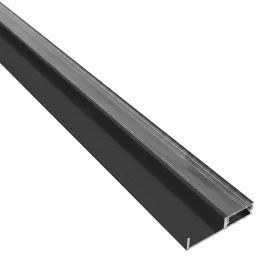 Profilé en aluminium pour éclairage LED de plinthe ARIANA avec cache transparent / Noir mat