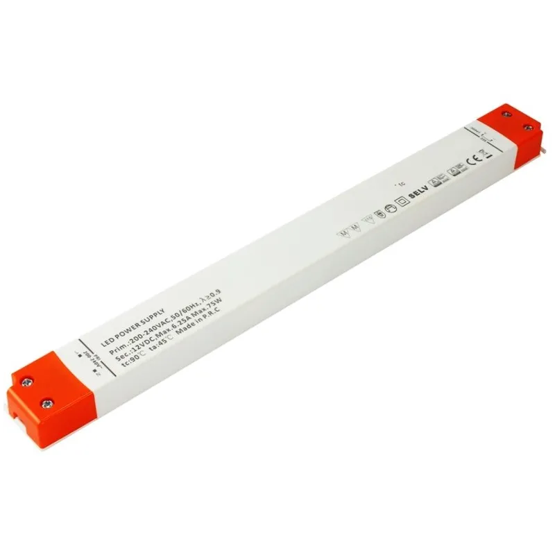 Transformateur LED PREMIUM SLIM LONG 12 V CC / 75 W