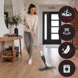 Balai à franges universel avec pulvérisateur d’eau CLEANY 300 ml
