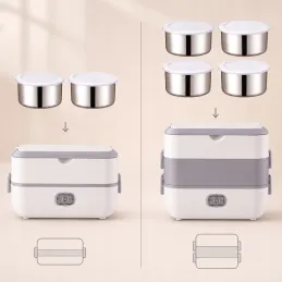 Lunch box électrique chauffant MARADO avec récipients / Blanc