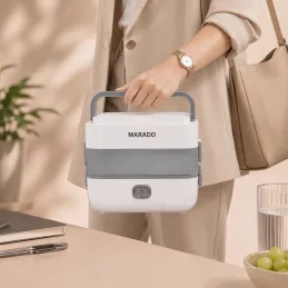 Lunch box électrique chauffant MARADO avec récipients / Blanc