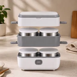 Lunch box électrique chauffant MARADO avec récipients / Blanc