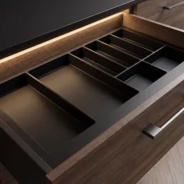 Range-couverts de tiroir PEGAS / Noir mat