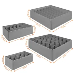 Ensemble de 4 boîtes de rangement pour armoire LORD / Gris