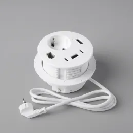 Prise encastrable de bureau OFFICE SMART 80 SCHUKO 1x230V + USB A-C + HDMI + Rj45 / Blanc