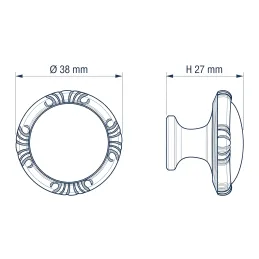 Bouton de meuble VIVALDI mini / Or brillant