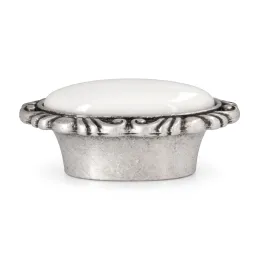 Bouton de meuble VIVALDI long / Vieux argent