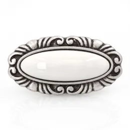 Bouton de meuble VIVALDI long / Vieux argent