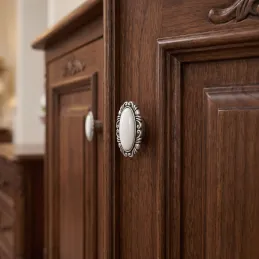 Bouton de meuble VIVALDI long / Vieux argent