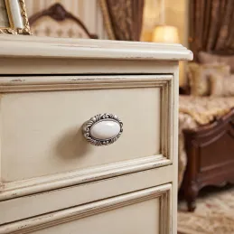 Bouton de meuble VIVALDI long / Vieux argent