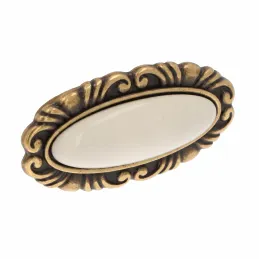 Bouton de meuble VIVALDI long / Vieux laiton