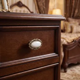 Bouton de meuble VIVALDI long / Vieux laiton