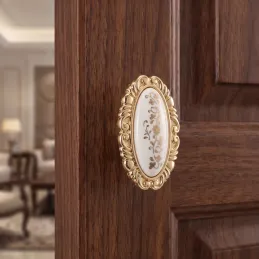 Bouton de meuble VIVALDI long / Or brillant