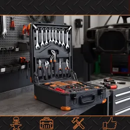 Set d'outils 1000 pièces avec chariot en aluminium / Anthracite