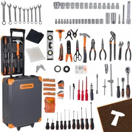 Set d'outils 1000 pièces avec chariot en aluminium / Anthracite
