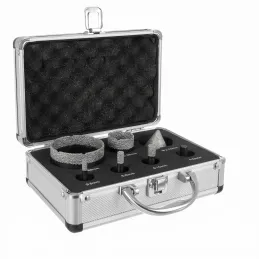 Ensemble professionnel de 7 scies-cloches diamantées 6 - 68 mm avec mallette