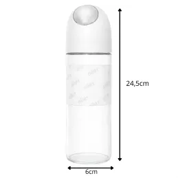 Bouteille en verre pour huile d'olive ou vinaigre avec ouverture automatique 510 ml / Blanc
