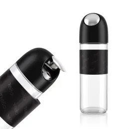 Bouteille en verre pour huile d'olive ou vinaigre avec ouverture automatique 510 ml / Noir