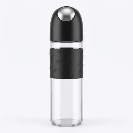 Bouteille en verre pour huile d'olive ou vinaigre avec ouverture automatique 510 ml / Noir