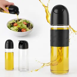 Bouteille en verre pour huile d'olive ou vinaigre avec ouverture automatique 510 ml / Noir
