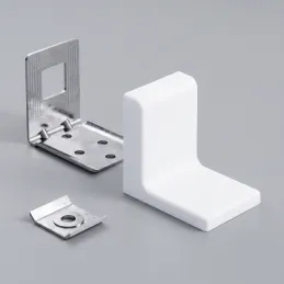 Ferrure de suspension pour meuble avec cache – blanc