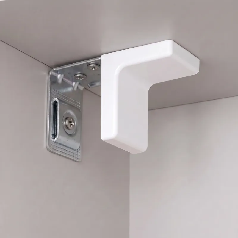 Ferrure de suspension pour meuble avec cache – blanc
