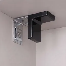 Ferrure de suspension pour meuble avec cache – Noir