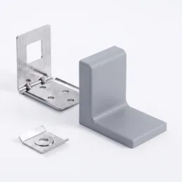 Ferrure de suspension pour meuble avec cache – Gris