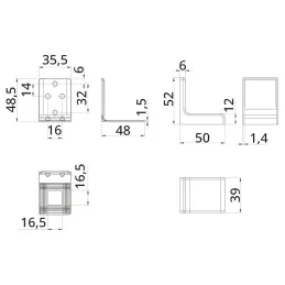 Ferrure de suspension pour armoire avec cache - Noyer