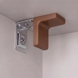 Ferrure de suspension pour armoire avec cache - Noyer