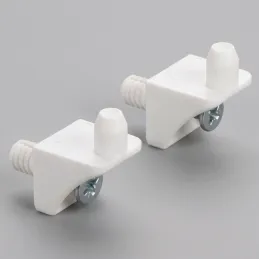 Support de tablette en plastique avec vis - 100 pcs / Blanc