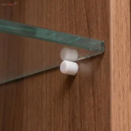 Support d'étagère pour verre avec joint - 100 pcs / Blanc