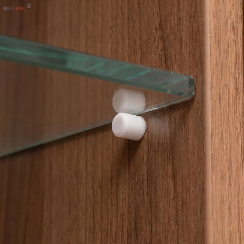 Support d'étagère pour verre avec joint - 100 pcs / Blanc